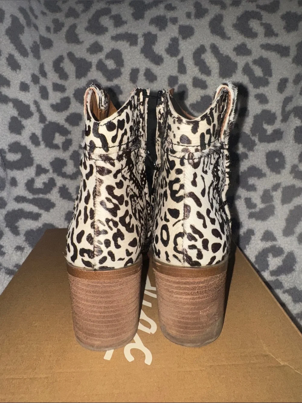 Zodiac Leopard Print Hair On Hide Ankle Boots- Women’s 8.5
